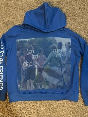 Others Follow Blue Graphic Pullover Hoodie